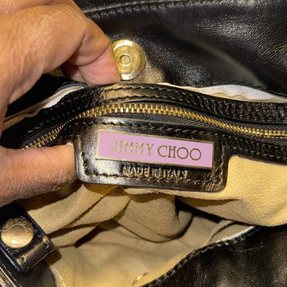 Jimmy Choo Mahala Purse Large Black Leather Double Handle GUC - Picture 10 of 11